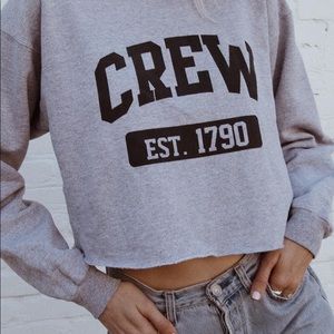 Brandy Melville Sweatshirt cropped grey